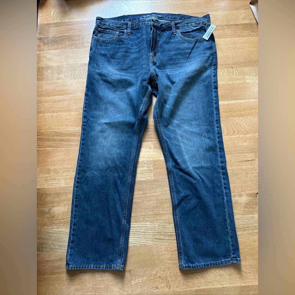 New Old Navy Mens Jeans 42 x30 Slim Built in Tough Medium Wash Blue Denim Jeans
